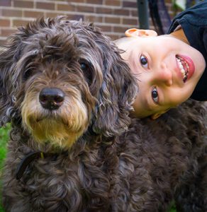 Child and dog